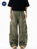Muxiu Unisex Retro Washed Wide-Leg Cargo Pants - Casual American Streetwear