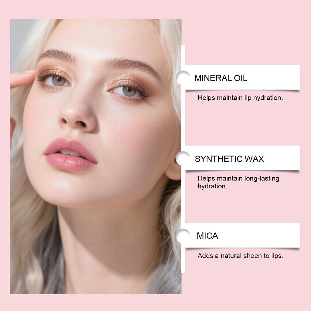 OUHOE Gloss à Lèvres Hydratant Hydratant Nourrissant Brillant Léger Maquillage Quotidien pour les Lèvres Huile à Lèvres