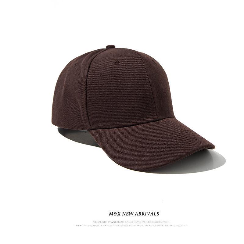 Unisex Custom Logo Solid Color Baseball Cap - Spring/Autumn Casual Korean Style for Large Head.