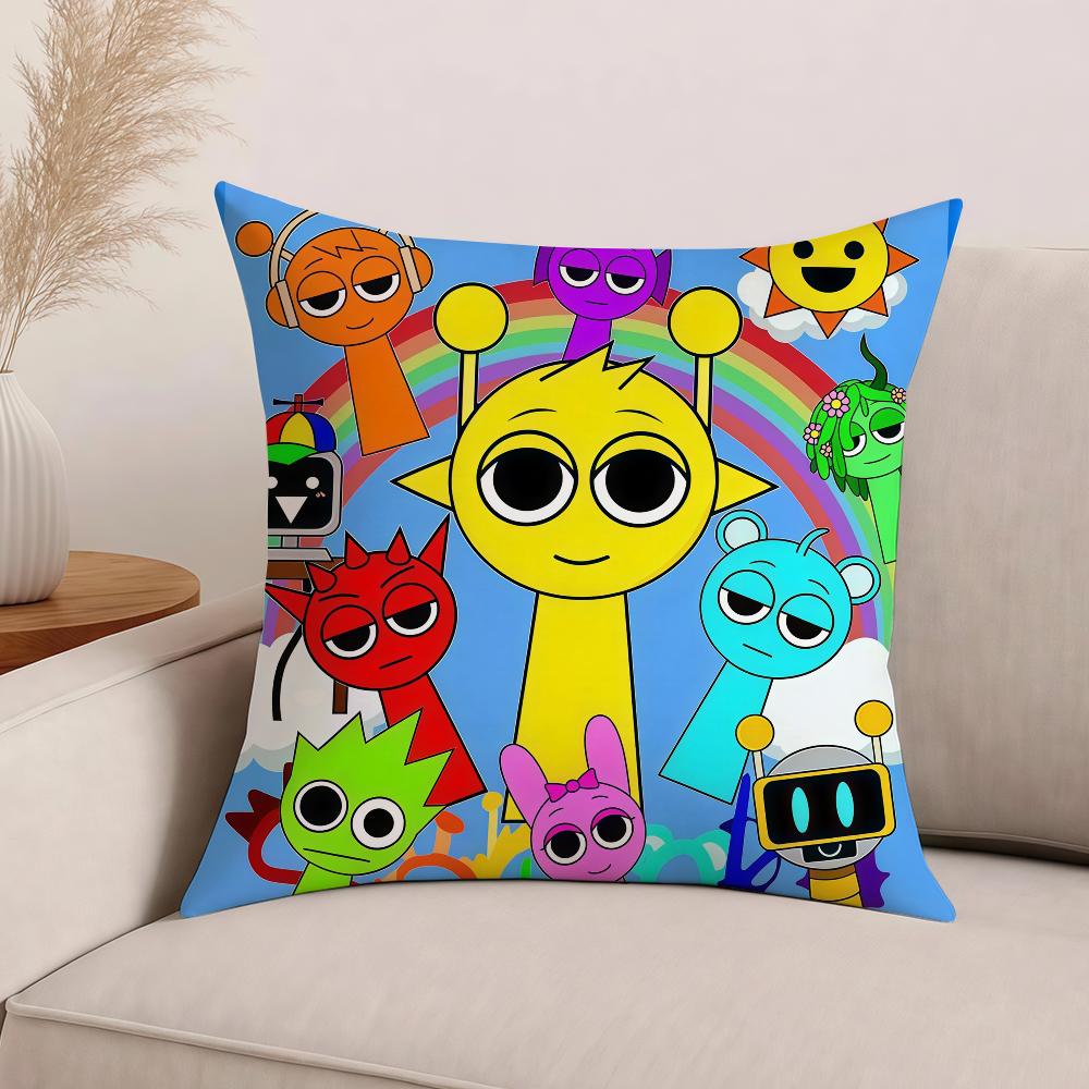 Federa Cuscino Gioco S-Sprunki Cuscini da Ufficio Adatti per Divano Auto Camera da Letto Copricuscino Decorativo