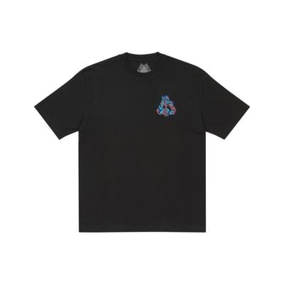 FW21 Ultimo Collection B-Sans Triangle Logo Print Round Neck T-Shirt Unisex Tops Black P21TS002