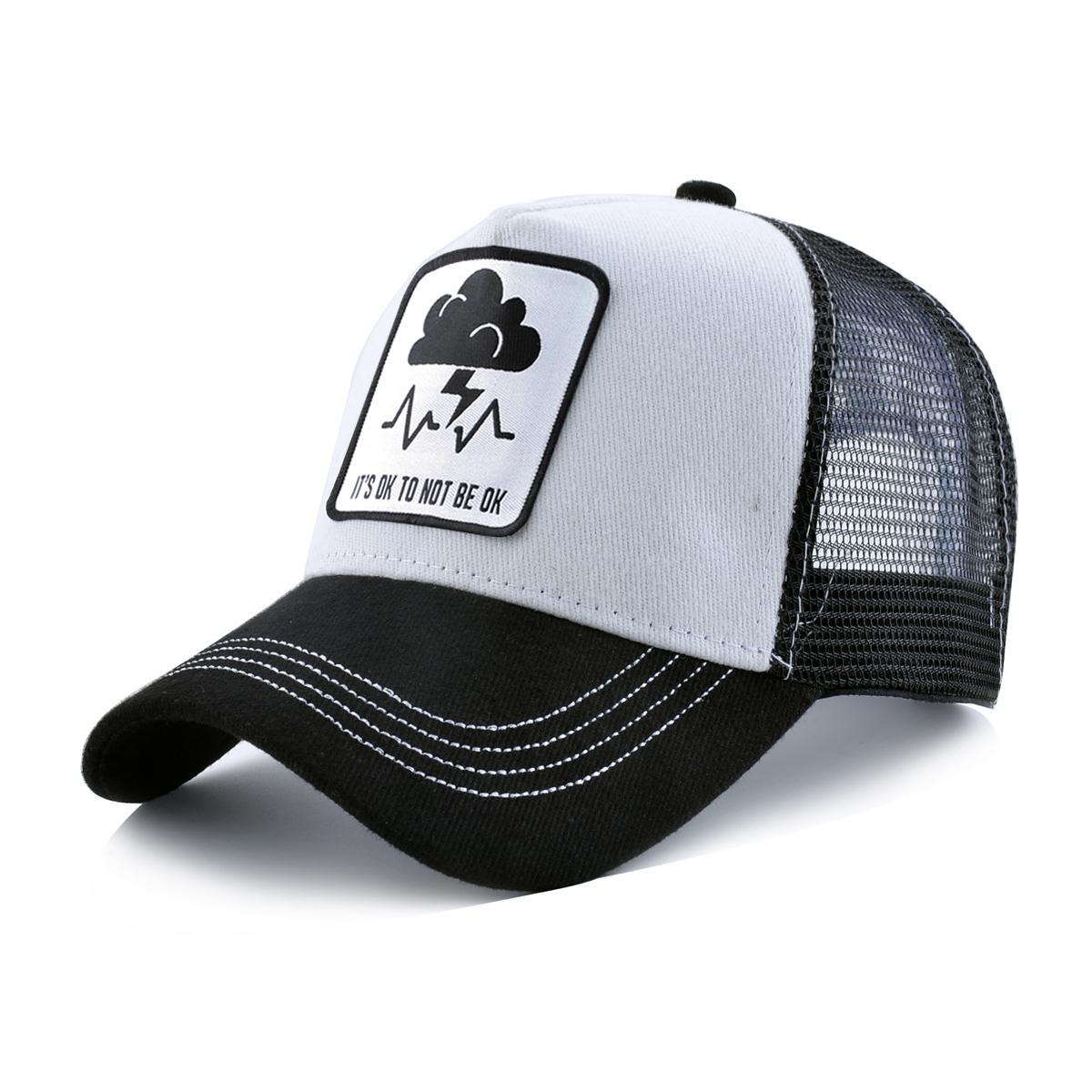 Бейсболка с нашивкой мужская бейсболка Snapback кепка Four Seasons Outdoor Visor кепки женские черно-белые повседневные кепки 56-59CM