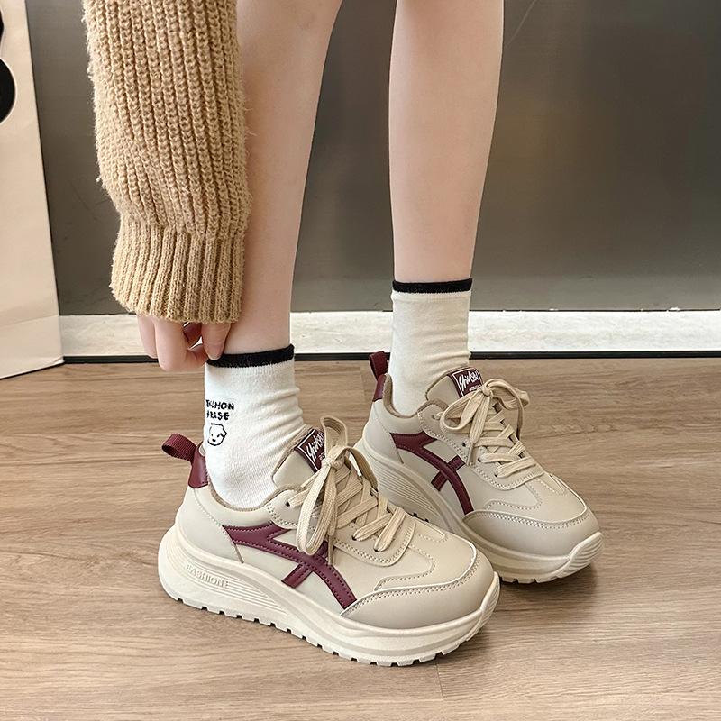 Fleece dad shoes women's 2025 autumn and winter new versatile casual platform sports shoes lightweight warm Forrest Gump shoes