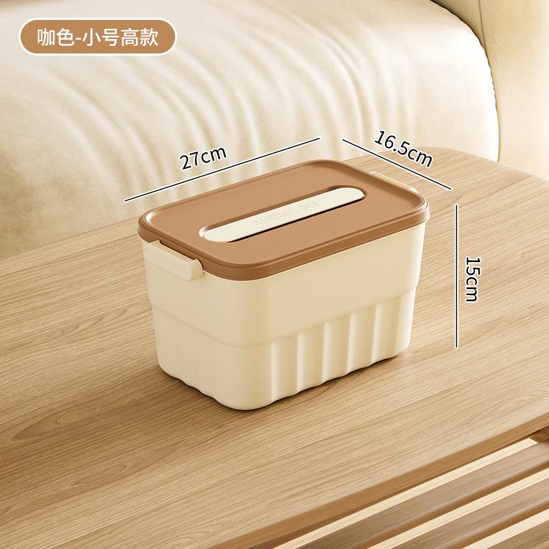 Stolní úložný box, kosmetika, svačiny, úložný box na drobnosti, zesílený velkokapacitní úložný box s víkem a držadlem