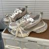 Nowe fluorescencyjne szare buty damskie retro na platformie siateczkowe codzienne buty sportowe buty podwyższające