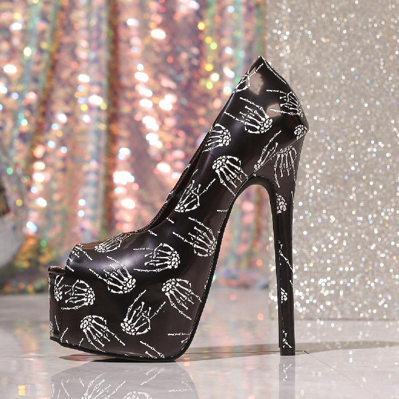 Eilyken Sexy Super High Heels Fashion Fish Mouth Exposed Toes Color Blocking Platform Shallow Mouth Banquet Party Pumps Shoes
