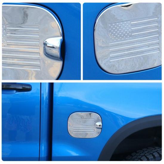 Chrome 19+ For Chevrolet SilveradoGMC Sierra Fuel Tank Door Gas Cap Panel Cover