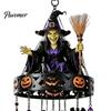 Weather Resistant Patio Chimes Witch Themed Outdoor Wind Chime, Healing Sound Chimes, Mystical Hanging Decor Halloween Magic Iron Ornament for Garden