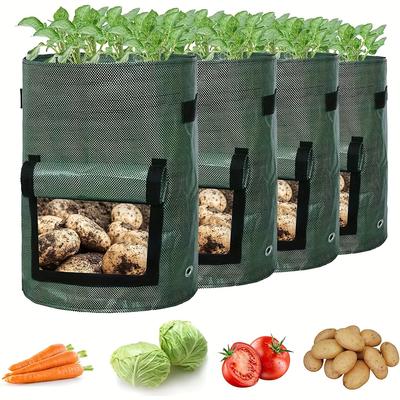 1 st Potatisodlingspåsar - Andningsbara Planteringskrukor med Flik och Handtag för Enkel Skörd - Återanvändbara Grönsaksträdgårdsplanteringspåsar (7 Gallon)