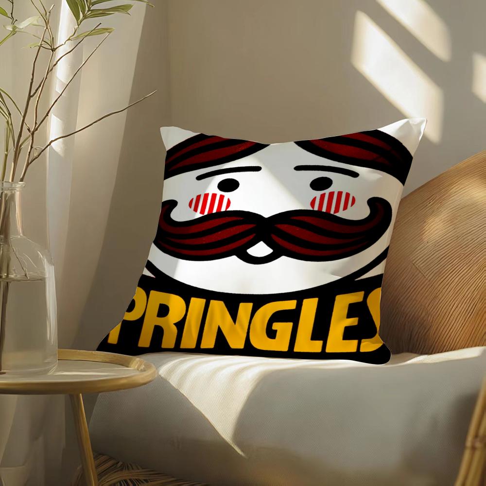 Classic Personality P-Pringles Pillow Case Pattern Printed Pillowcase For Living Room Sofa Cushion Cover & Bedroom Decor
