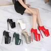 22cm Red Round Toe Stiletto High Heels, Deep Cut, Nude Short Boots