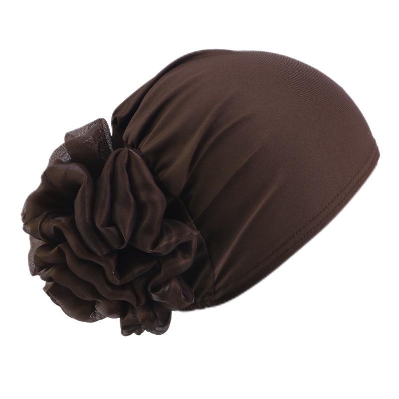 Women Elastic Turban Cap Flower Headscarf Muslim Hijab Undercap Bonnet Hair Loss Cover Chemo Cap Islamic Head Wrap Beanie
