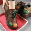 Thick-soled Martin Boots Autumn and Winter New Retro Color Lace-up Short Muffin-bottom Boots