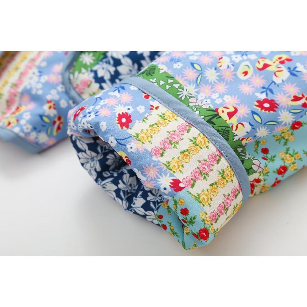 GMXIA Damen Vintage Lässig Floral Print Frühling Herbst Langarm POLO Kragen Jacken & Mäntel