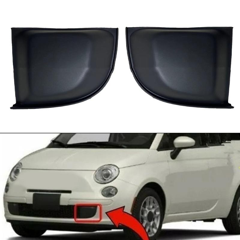 For Fiat 500 2007-2015 Front Bumper Trim Strip Left & Right Side Cover Plate Direct Snap-On Installation Exterior Bumper Molding Guard
