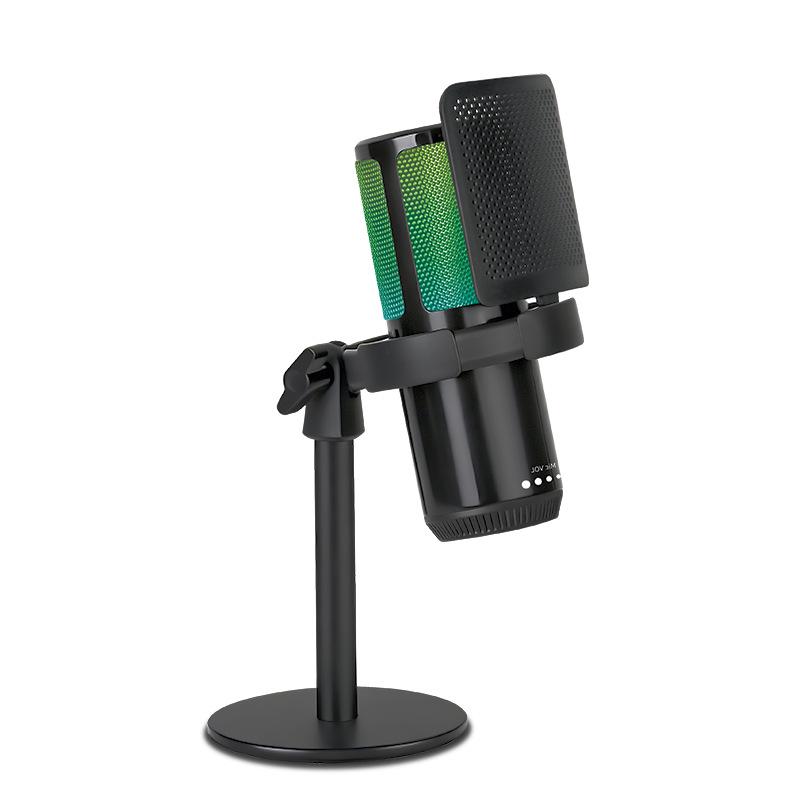 RGB USB Desktop Boom Arm Microphone for Gaming, Streaming & Recording with Mute & Monitoring Features