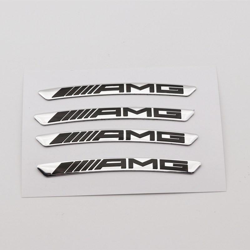 4pcs Car Wheel Hub Edge Sticker Auto Emblem Decoration For Mercedes Benz AMG W204 W205 W203 W211 W212 W213 W201 W210 W124 W221 FZ9