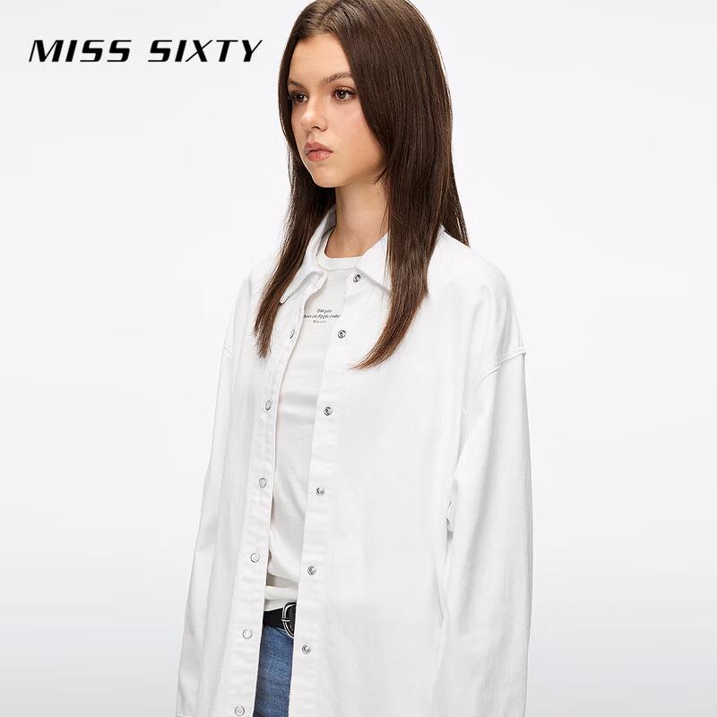 MISS SIXTY Cotton Linen Long Sleeve Denim Shirt