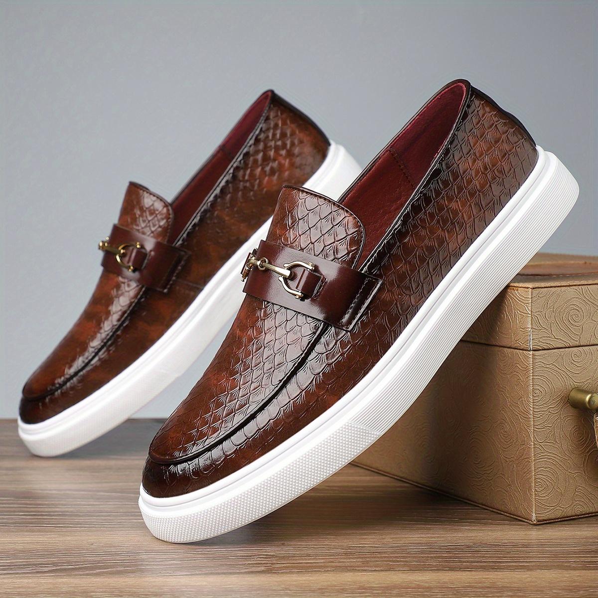 

Мужские лоферы из полиуретана с резиновой подошвой и подкладкой из полиуретана — низкий верх, повседневный дизайн, однотонный узор 48 коричневый