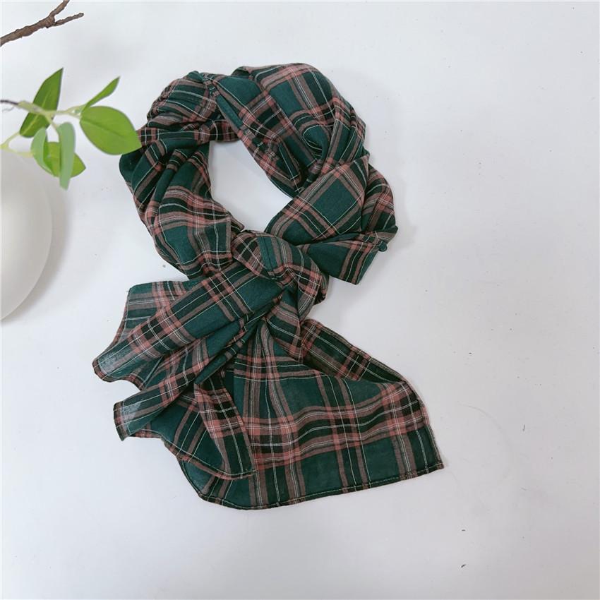 Reiner Baumwoll-Schal mit garngefärbtem Karomuster in über 20 Farben