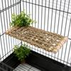 Bird Hammock Parrot Rope Perch Straw Climbing Chewing Stand for Lovebird Conure Budgie Parakeet Large Woven Net Exercise Bridge