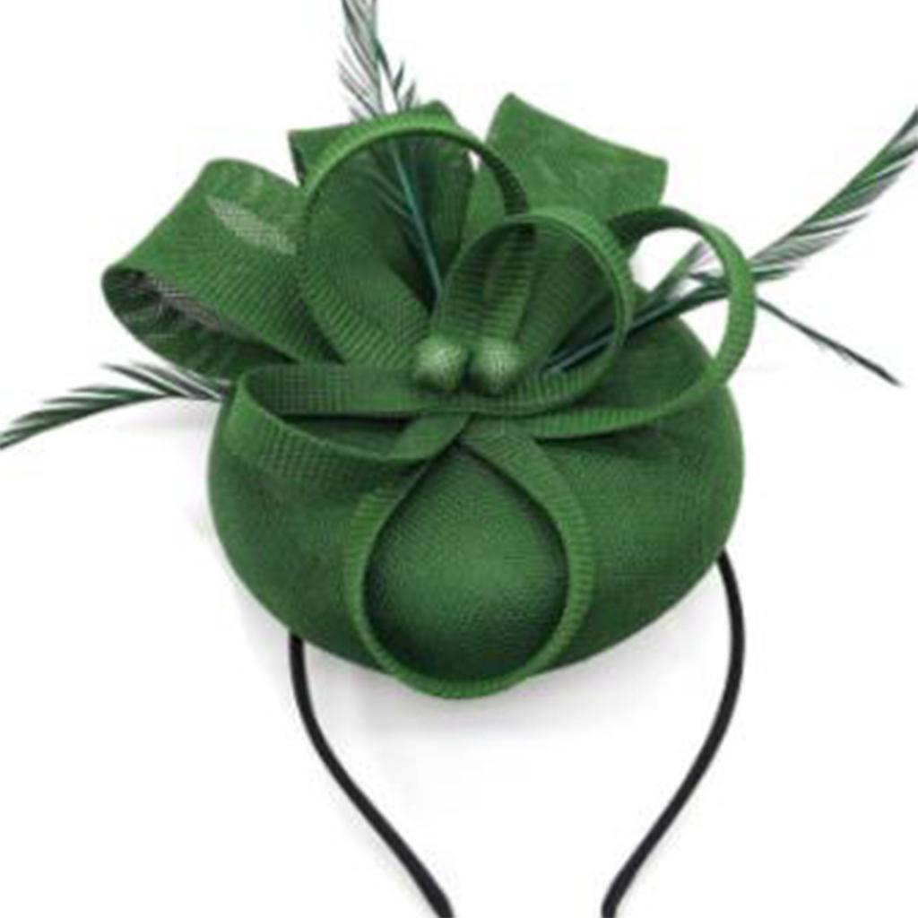 Tea Party Fascinator Hat for Party Wedding Women Feather Mesh Fascinator Hair Pin Hat Big Flower Church Cap Headdress