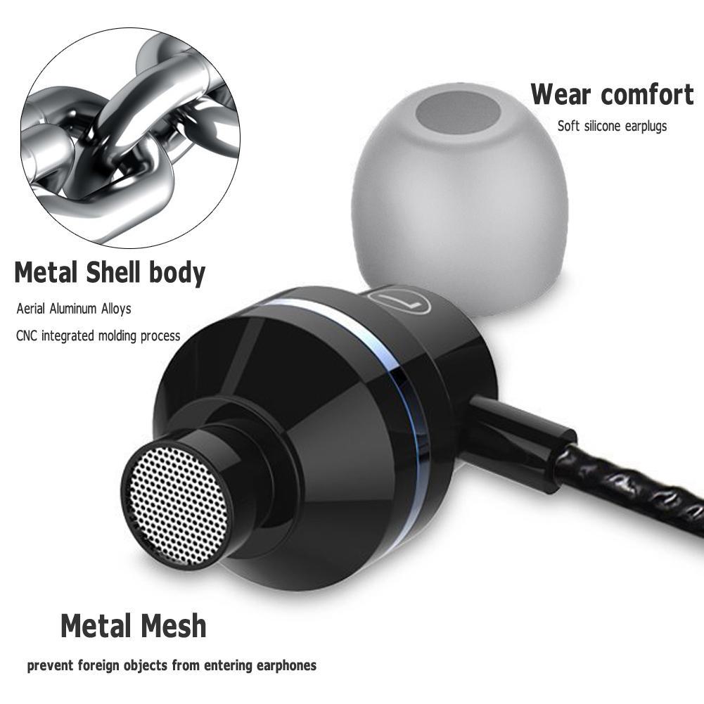 Type-C Wired In-ear Earphones Stereo Bass Headphones with Mic for