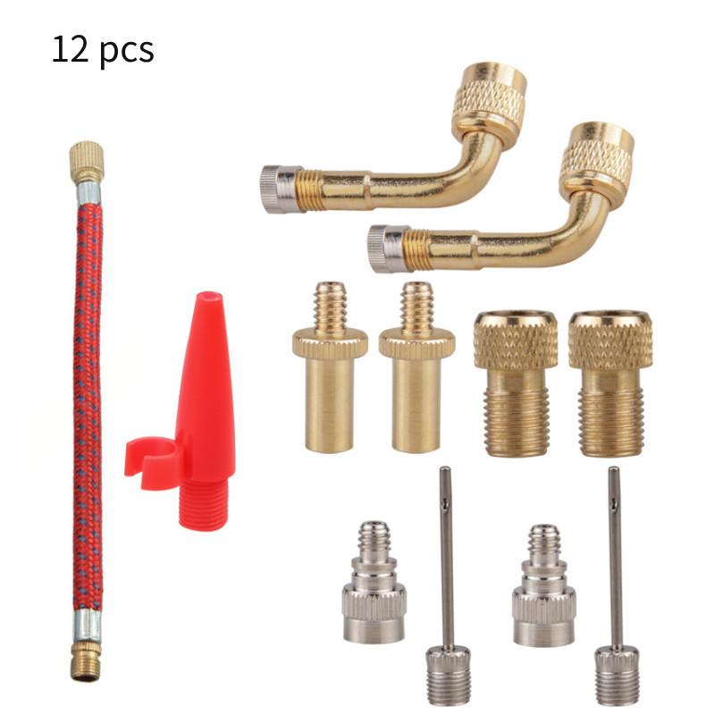 

12 шт. Набор шлангов для велосипедного насоса Адаптер для шин Надувной насос Удлинительная трубка Насадка