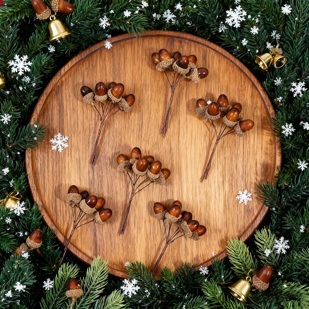 3/5Pcs Artificial Pinecone Branch Christmas Decoration Cone Pine Berries Fake Plant for Home Decor New Year DIY Gifts Accessory