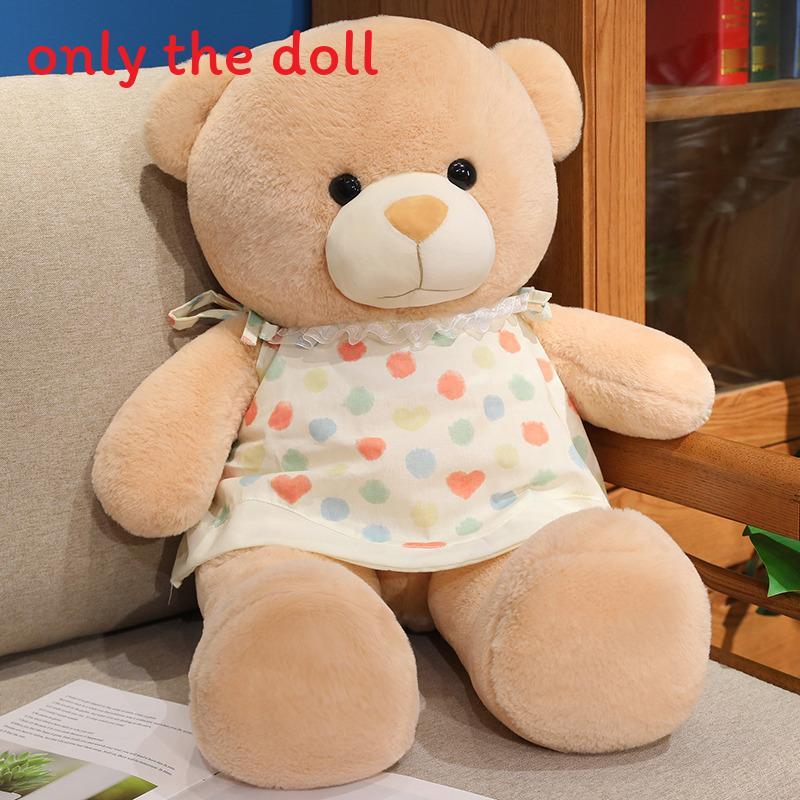 

Bear Plush Doll With Love Heart Printed Dress Decoration For Decoration Bedroom 80cm