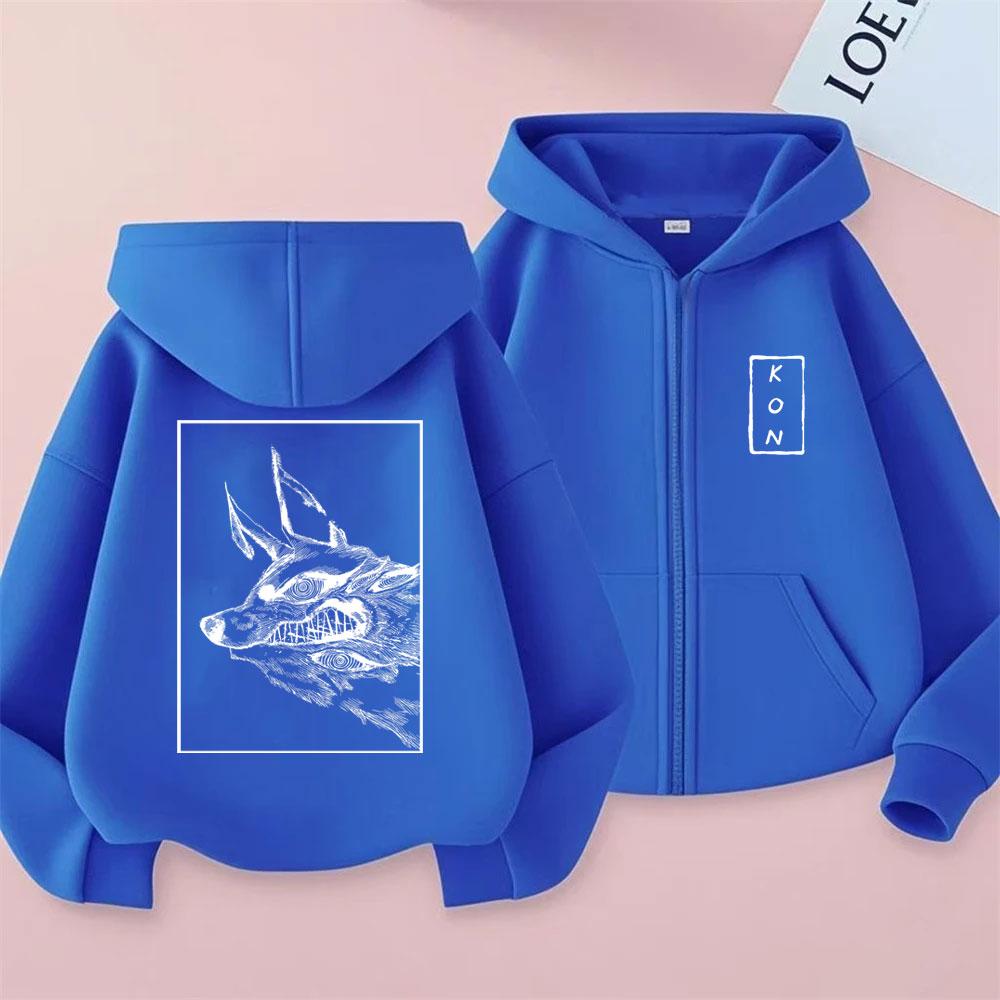 Anime Chainsaw Man Hayakawa Aki Liščí démon Kon Zipová mikina s kapucí Pánská Dámská Manga Nadměrná Zapínací bunda Pánské Vintage Ležérní Mikiny