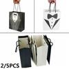 2/5pcs New Recyclable Party Supplies Tuxedo Groomsmen Thank You Shop Loot Gift Bag with Handles