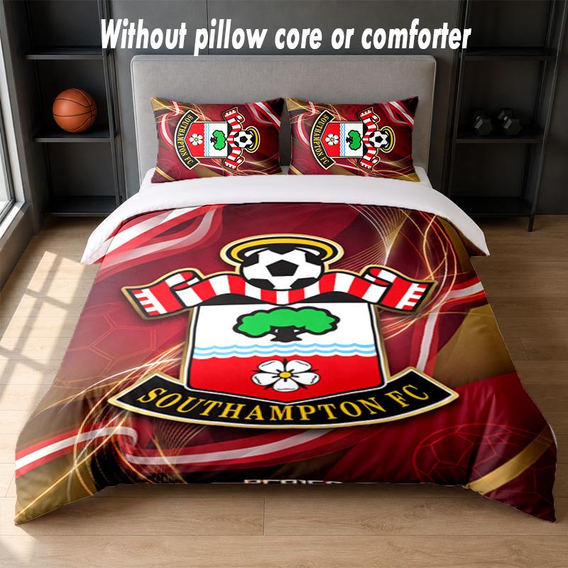 Southampton Football Design Bed Bedding Set 1 Duvet Cover + 2 Pillowcases Soft Breathable Household Bed Linens