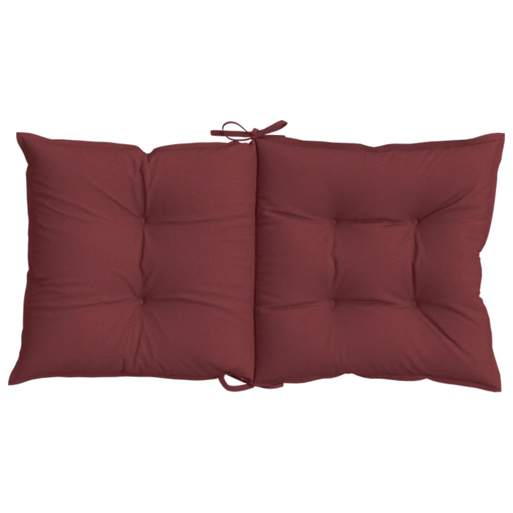 Low Back Chair Cushions 6 Pcs Melange Burgundy 100 X 50 X 7 Cm Fabric