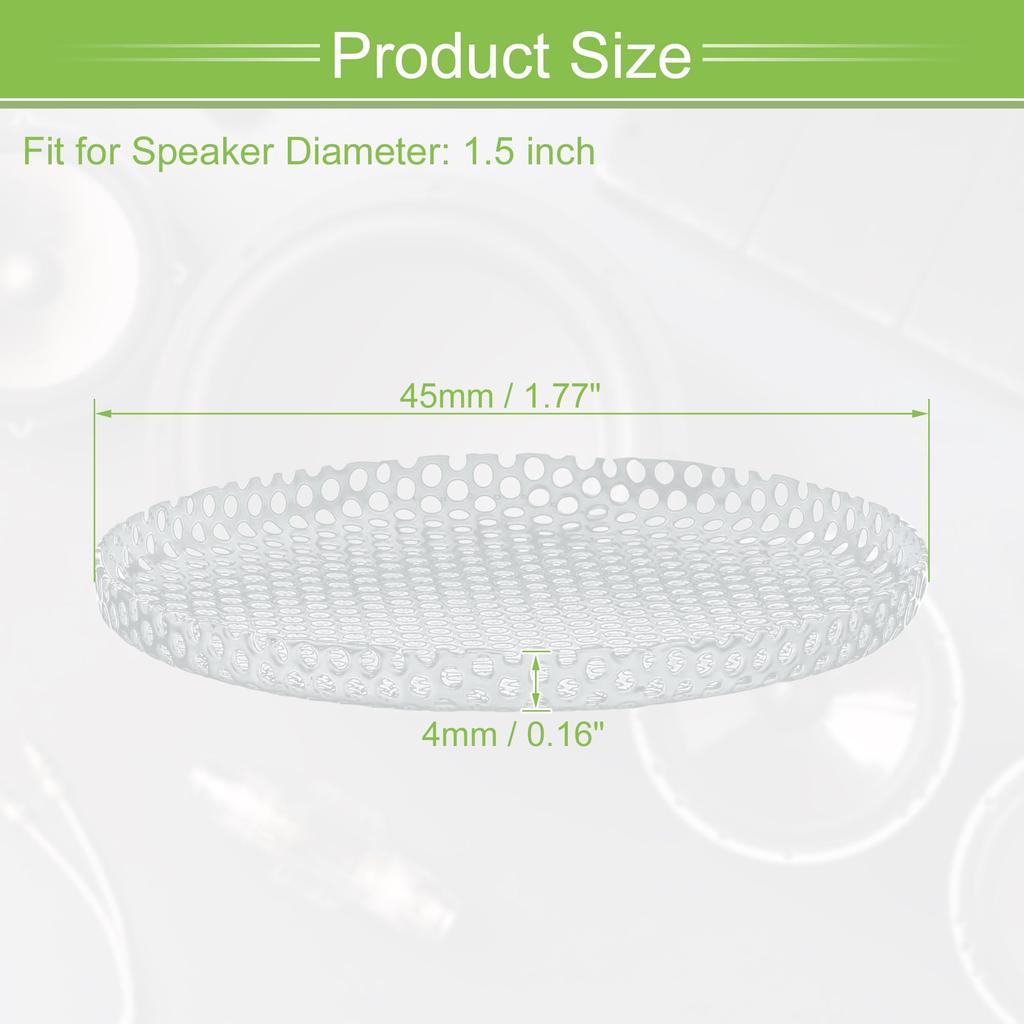 ACROPIX Universal 1.5" Speaker Grille Mesh for Audio Subwoofer 45x4mm Frameless White - Set of 2
