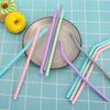 With Cleaning Brush For Birthday Wedding Tea Drinking Straws Tableware Bar Tool Party Supplies