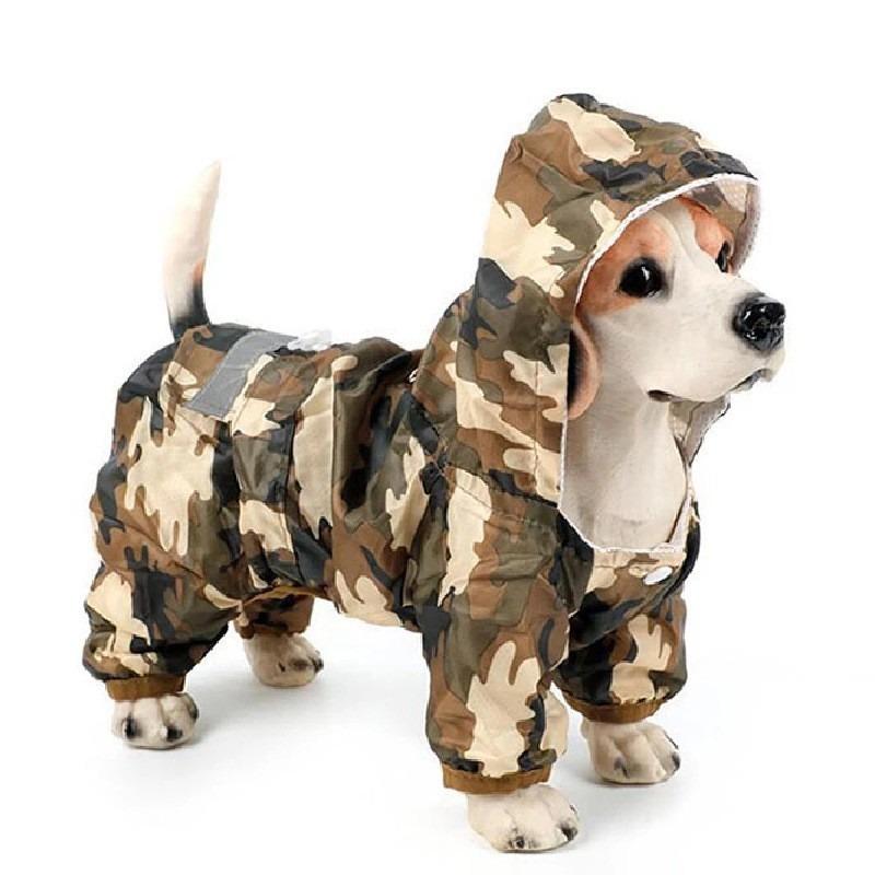 Dog Raincoat Waterproof Reflective Rain Coat Outdoor Soft Breathable One-Piece Suits Four Seasons Pet Puppy Rainwear Clothes Decoration