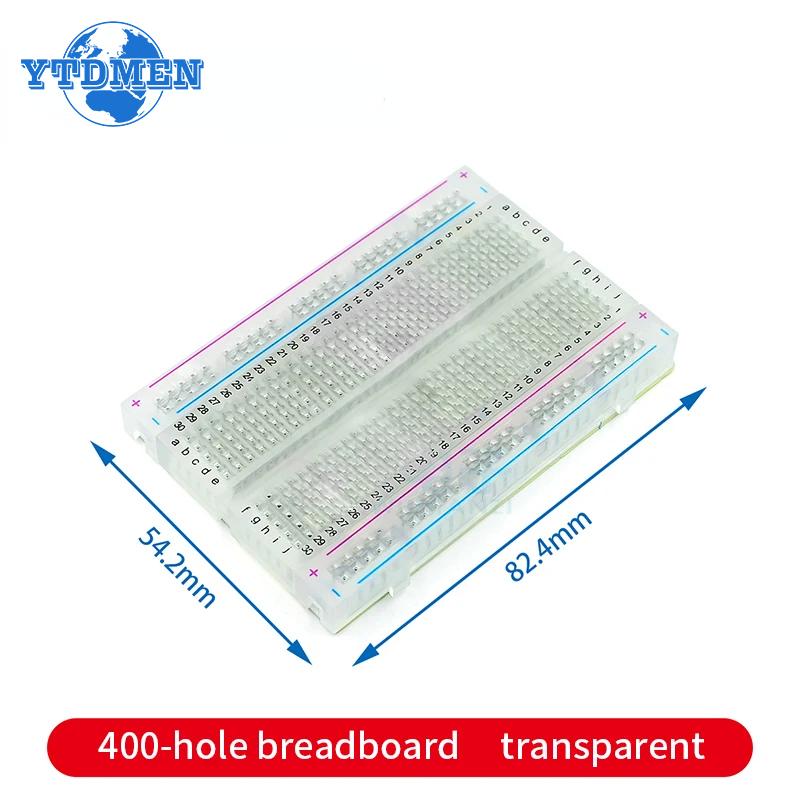 1 Stück Steckbrett 400 Kontaktpunkte Lötlos Prototyp PCB Universelles Test-Protoboard Steckbrett Weiß Transparent für Arduino