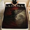 1PC Satan Print FlAannel Blanket, High quality Comfortable for All Seasons, Home Decor, Warmth and Comfort