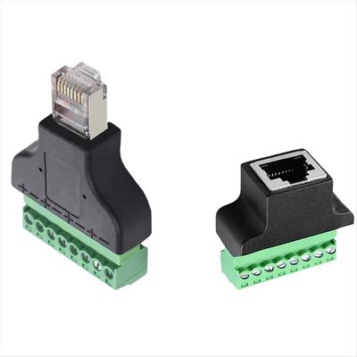A78U RJ45 Network Adapter Male Female Plug To 8 Pins Screw Terminal RJ45 Jack Socket Connector Internet Cable DVR Accessories