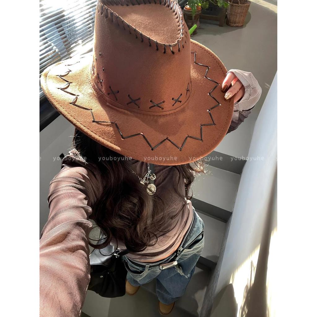 Women's Bohemian Ethnic Style Western Cowboy Sun Hat for Travel