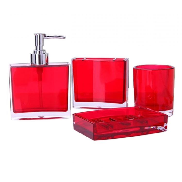 Complete 5 Piece Bathroom Organizers Set Acrylic Toothbrush Holders Soap Dispenser Tumblers Cup Vanitys Countertop Accessories