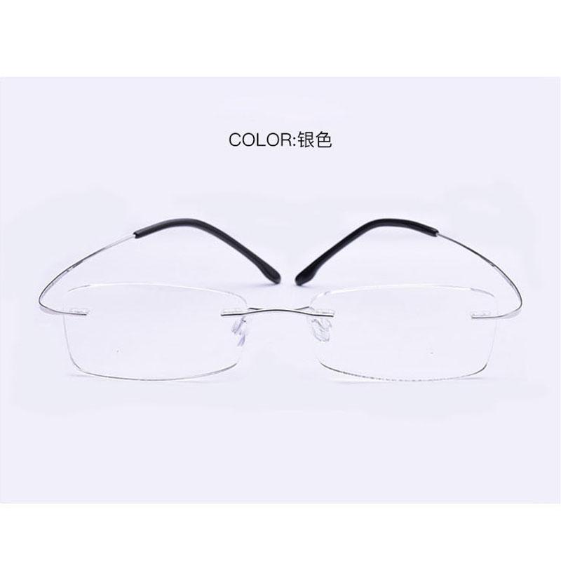 Men Ultralight Rimless Optical Glasses Frame Flexible Titanium Rectangle Glasses Diopter Prescription Myopia Presbyopia Eyewear
