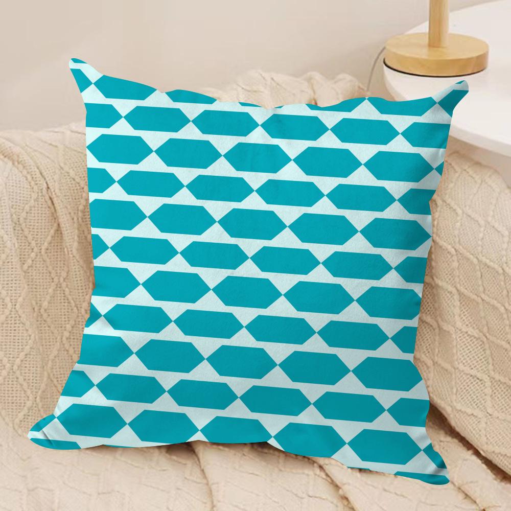 

Teal Blue Flower Cushion Cover Soft Plush Throw Pillow Cover DoubleSided Printed Cushion Case Cozy Sofa Home Decor 30x30cm