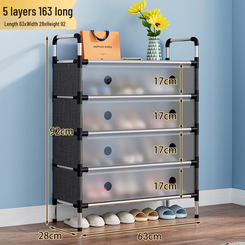 Platzsparendes Mehrschicht-Schuhregal mit Staubschutz für Wohnheime