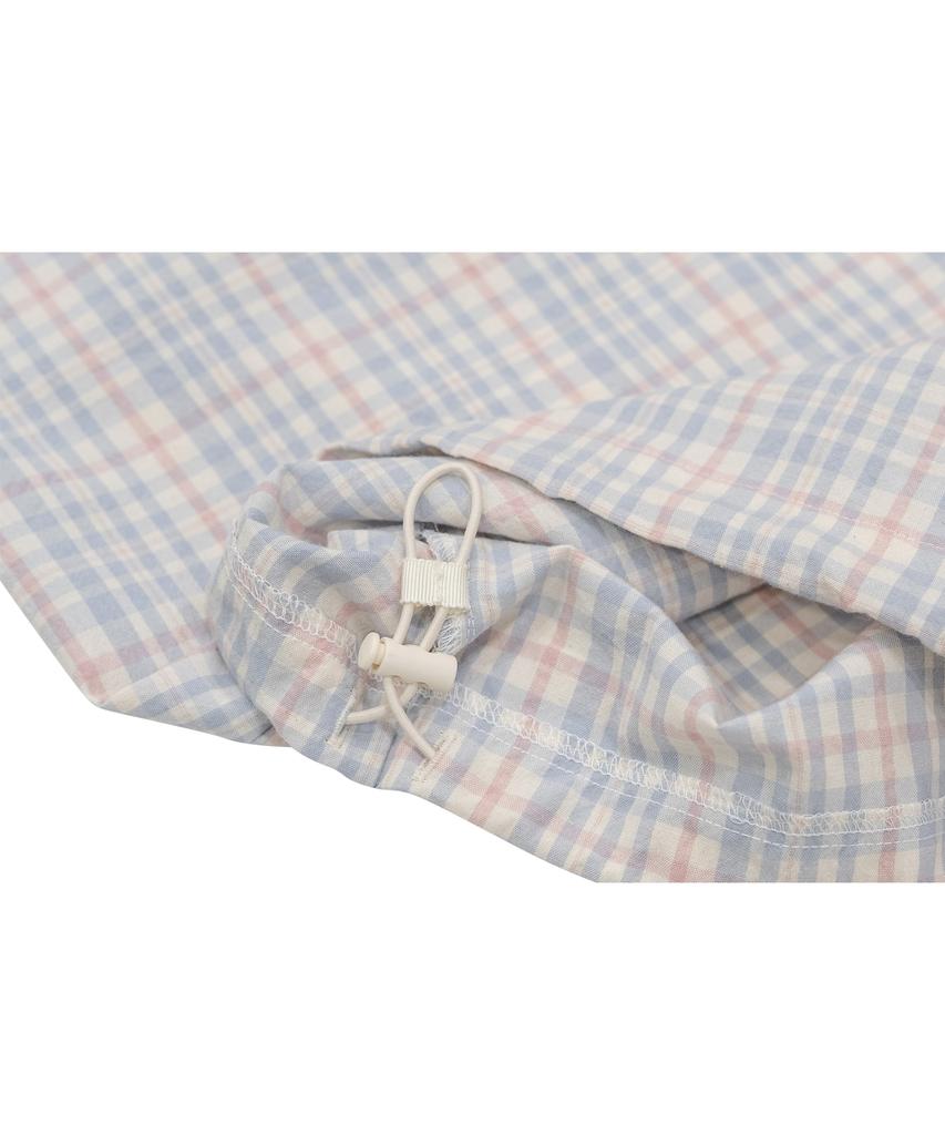 Goteu Check Band Pants - Pastel