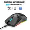 ZIYOU LANG T66 Wireless Gaming 1000Hz Reporter RGB DPI Black Mouse, Rate, 2.4G/Bluetooth 5.3/USB-C, Illumination, 5-Level Adjustment, 90g,