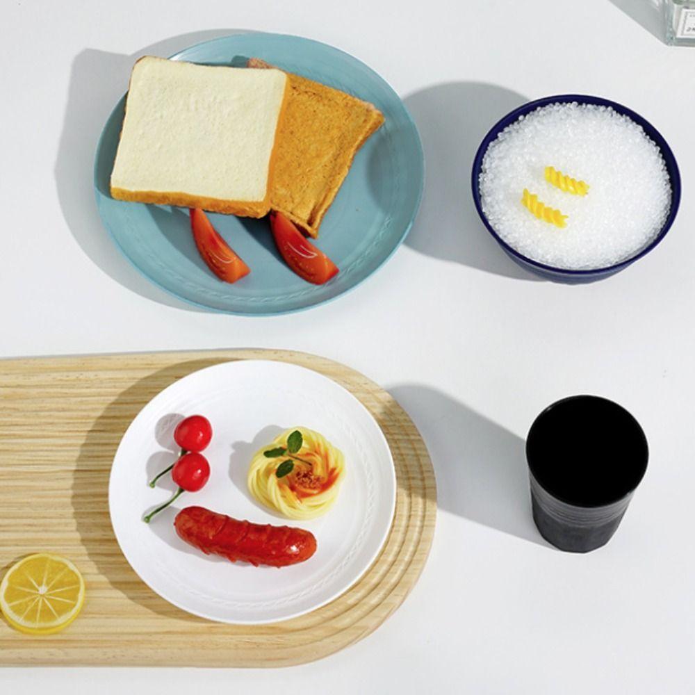4PCS Heat-resistant Plastic Dessert Plate Round Snack Tray Practical Salad Dish  Outdoor