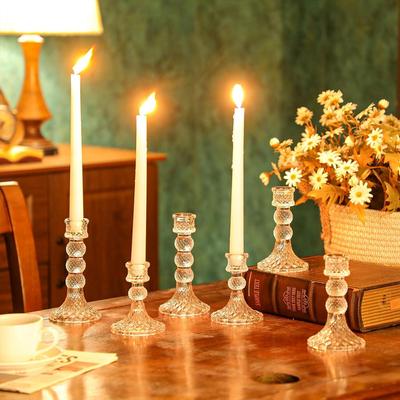 Portavelas Francés de Cristal Vintage para Aromaterapia y Ambiente de Cena