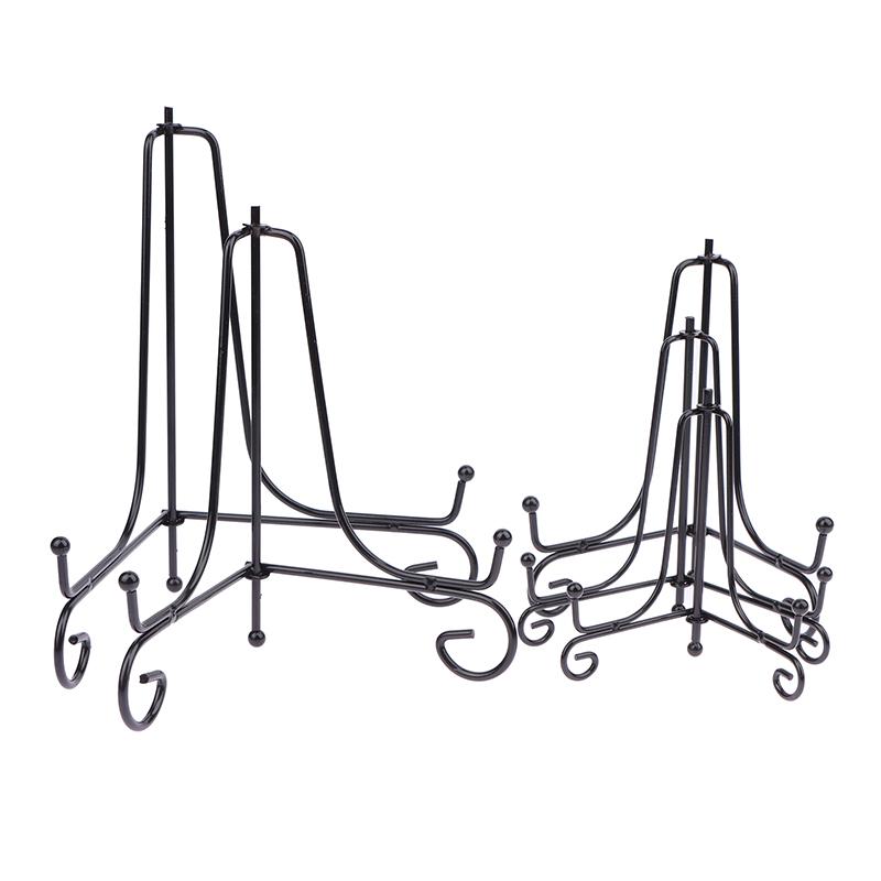 Black Sliver Iron Easel Display Stand Book Holder Photo Pedestal Bowl Dish Frame Picture Plate Rack Easel Crafts Bracket